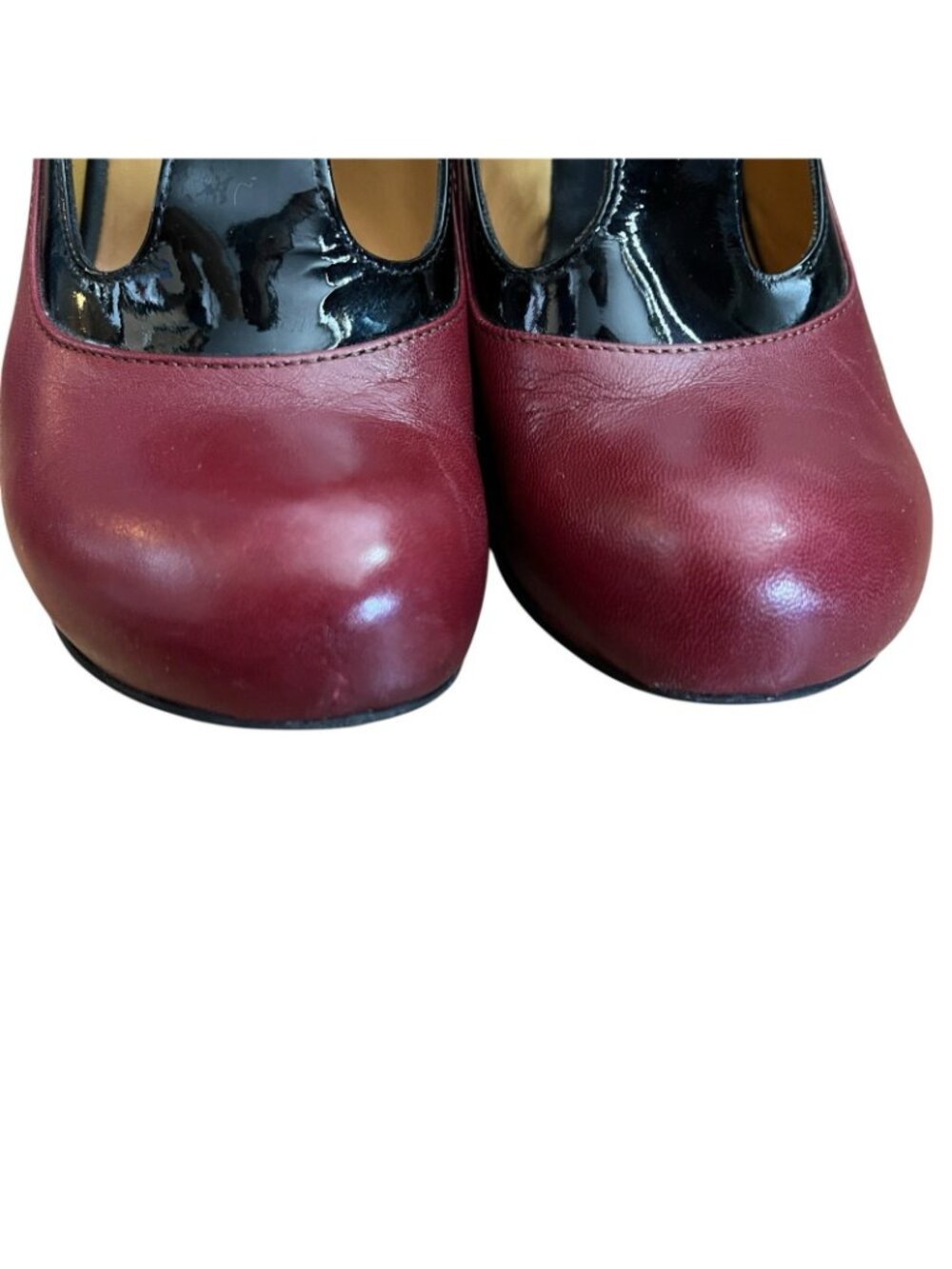 John Fluevog Arbus Leather T-Strap Heels In Red Women Sz 7.5 - Picture 3 of 15